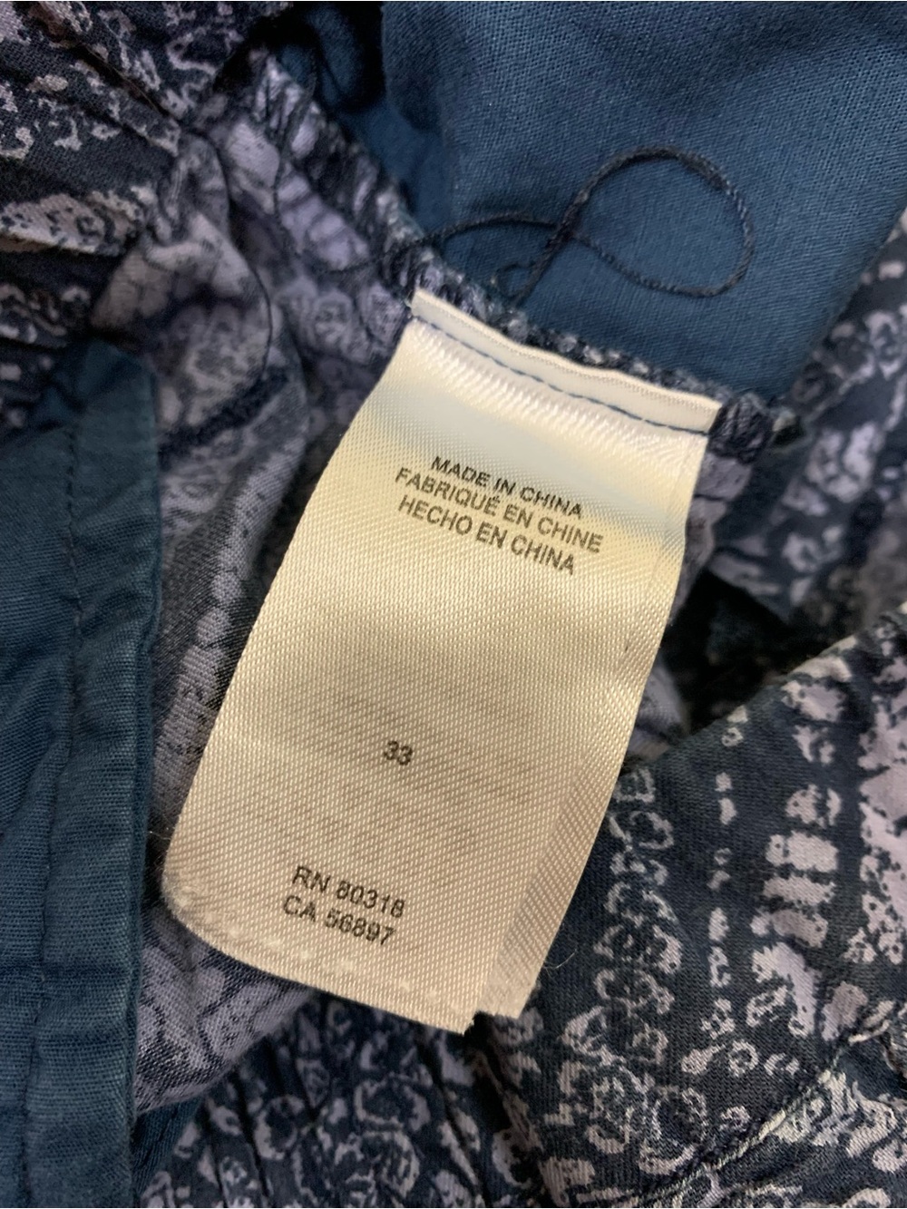 Lucky Brand Blue Geometric Print Flat Front Chino Shorts 33‎ Casual - Picture 4 of 5